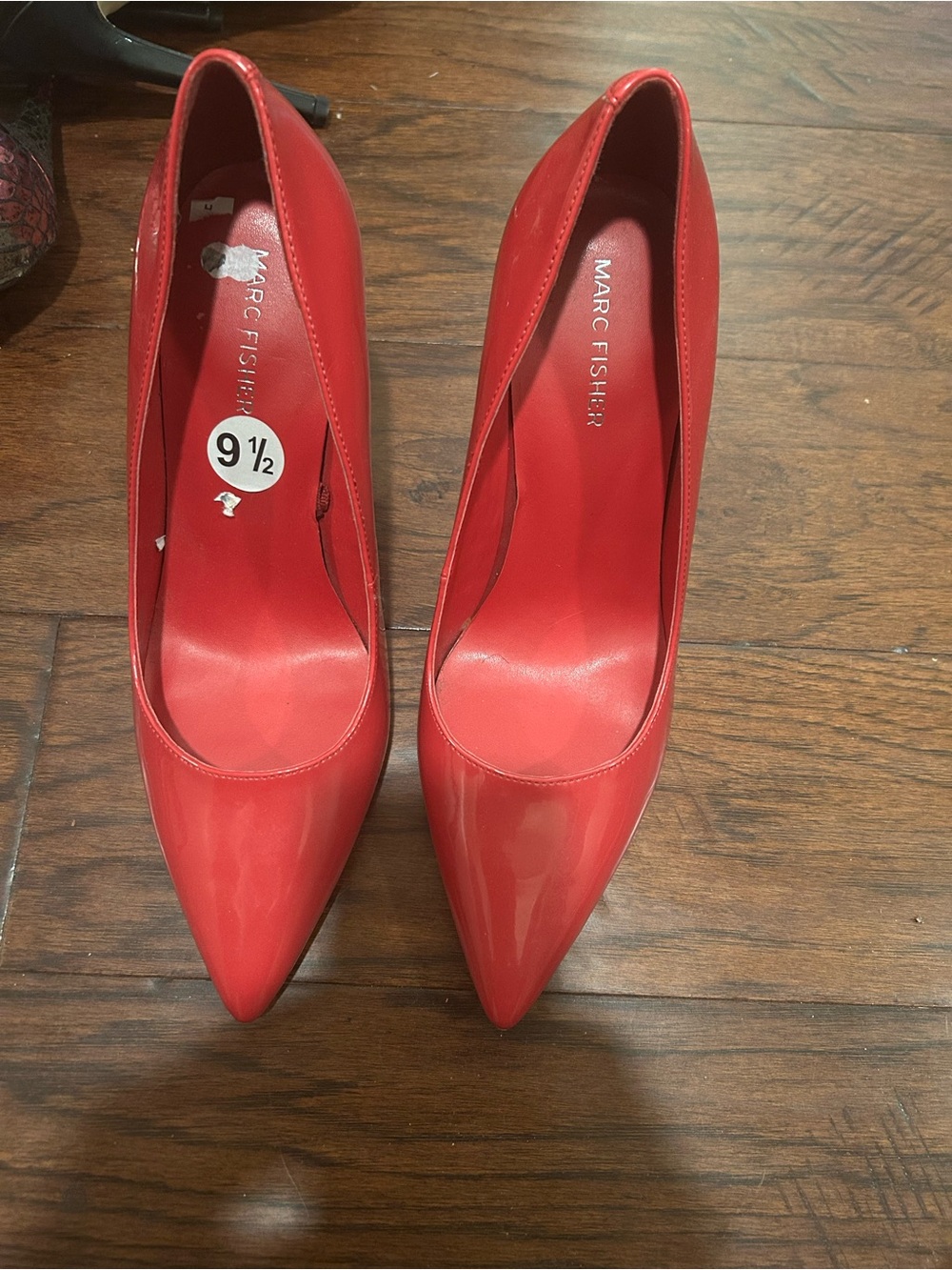 Marc Fisher Red Patent Pointed Toe Pumps